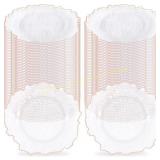 Clear Charger Plates - Rose Gold Rim