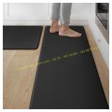 GENIMO Kitchen Mats 2PCs, Washable, Black
