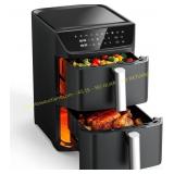 Dual Basket Air Fryer, 12.6QT, 10-in-1, Black