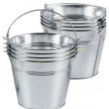OBTANIM 8 Pack Galvanized Buckets with Handle