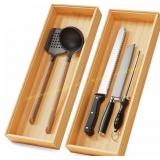 Bamboo Kitchen Drawer Organizer (Set of 2)