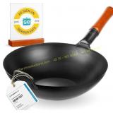 YOSUKATA 13.5" Carbon Steel Wok Pan