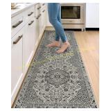 DEXI Kitchen Rugs: Cushioned Mats, 23x86" Grey