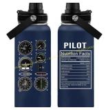 Pilot Water Bottle 32oz, Aviation Gifts