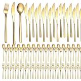 Gold Silverware Set 240-Pcs, 80-Pc Flatware
