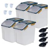 Large Flour Storage Bin 25lb 4Pack Blue