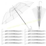 Clear Wedding Umbrellas 14-Pack J-Hook