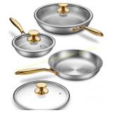 Titanium Pans for Cooking | 8/10/12 Inch Set