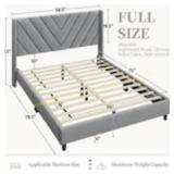Yaheetech Light Gray Queen Bed Frame