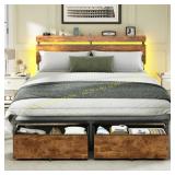 Forestell Queen Bed Frame with Wood Headboard