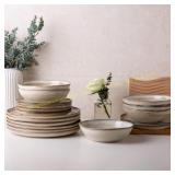 AmorArc Ceramic Dinnerware Set, 12pc,4serv