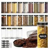 OBKJJ Plastic Jars with Lids 32 oz 20 pcs