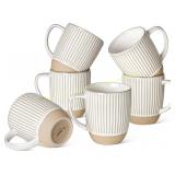 LE TAUCI 16 oz Ceramic Mugs, Set of 6