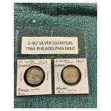 1964 Philadelphia Mint BU Silver Quarters