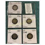 US Silver Seated Liberty 5-Dimes