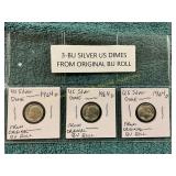 3-BU Silver US Dimes