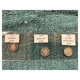 1916 Barber, 1917 Mercury, 1964 Silver Dime