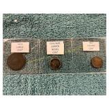 1824 Lg Cent, Civil War Nickel, 1907 Indian Cent