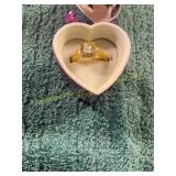 Unverified Ladies Size 9 Gold + Diamond Ring