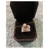 Ladies Stacked Size 6 Clear Stone Wedding Ring