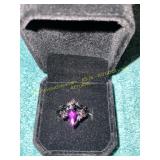 Ladies Stacked Size 6 Dark Purple Ring