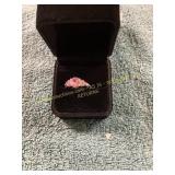 Ladies Exquisite Size 6 Pink Stone Ring