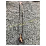20in Natural Raw Midnight Stone Pendant Necklace