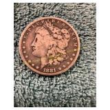1881-s Morgan Type US Silver Dollar