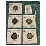 US Silver Seated Liberty 5-Dimes