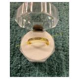 Unverified Size 10 Gold + Diamond Wedding Band