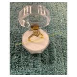 Unverified Size 8 Gold + Diamond Heart Ring