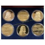 6-24k Gold Enhanced Last Supper Medallions