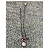 20in Natural Crystal Stone Winged Necklace