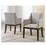Burkhaus Gray Cushioned Arm Chair Set (2) Bid x2