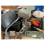 Tree saw, head rests, nail gun , assorted tools
