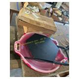 Folding table, wreath holder, basket