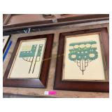 2 ct. wooden frame pictures
