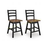 Wildenauer Swivel Bar Stool, Brown/Black
