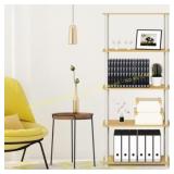 Furinno 5-Tier Bookshelf Beech/White Shelf