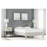 Socalle Gray Wood Frame Queen Platform Bed