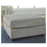 Altari Gray Polyester Square Accent Ottoman