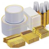 Goodluck 700-Pcs Gold Dinnerware Set