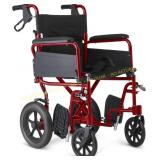 Medline Basic Aluminum Transport Chair, Red