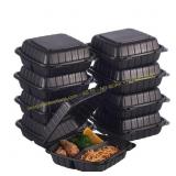 8x8" 3-Compartment Clamshell Trays, 50pk