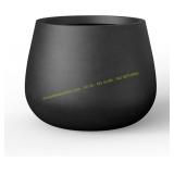 Kante Curva Planter, 10.2" Concrete Pot, Black