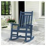 SERWALL HDPE Outdoor Rocking Chair, Black