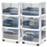 HOMZ 2-Pack Drawer Tower, 3-Tier Organizer