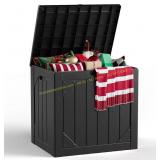 Outdoor Storage Box 30 Gallon Deck Box Black