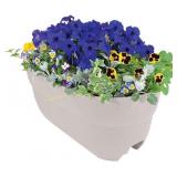 Bloomers Railing Planter   24" Grey