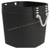 Life Story 4 Pack Flexi Tub 42-qt Tote, Black